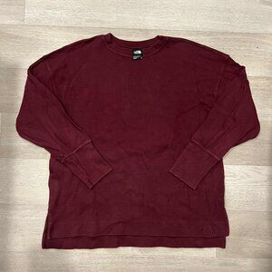 The North Face Womens Maroon Long Sleeve Crewneck Sweater